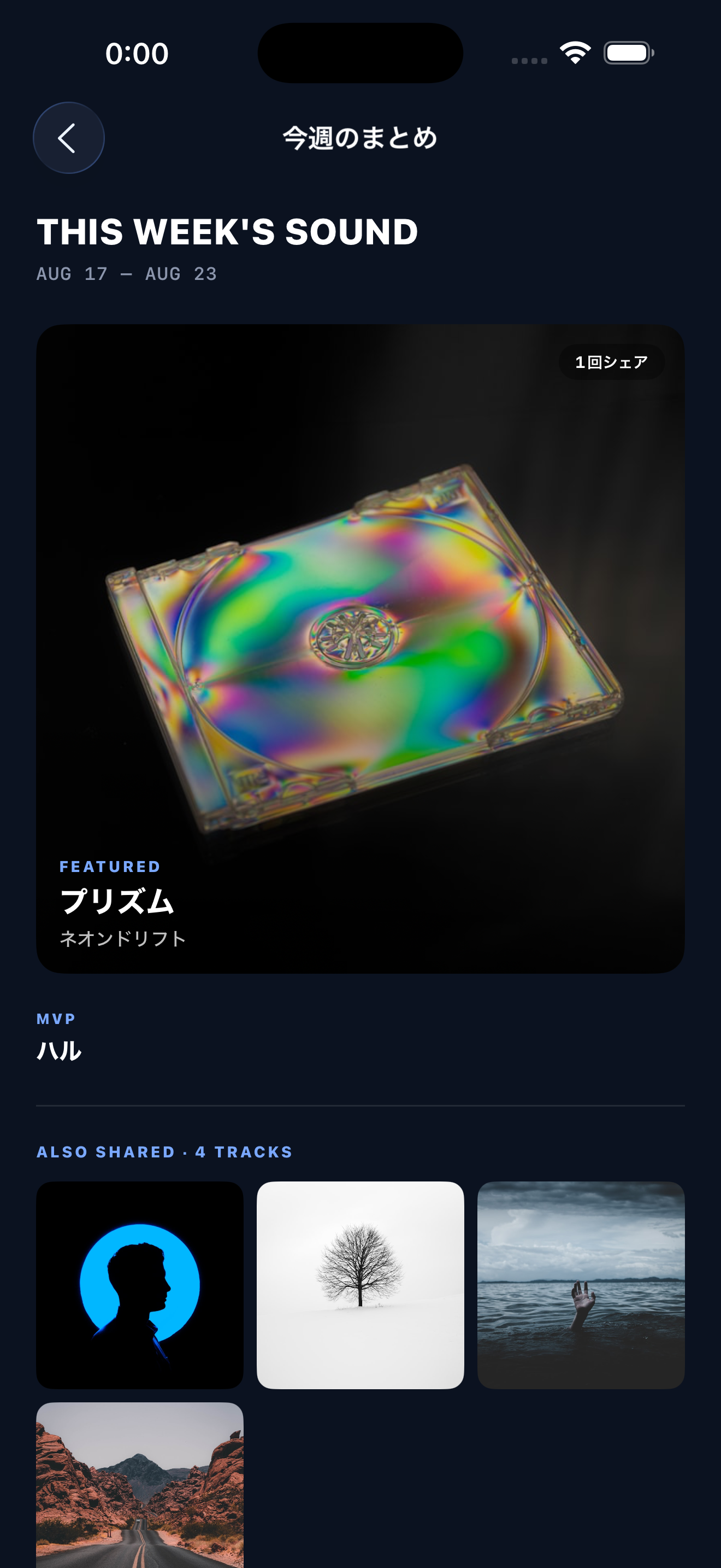 今週のまとめ画面